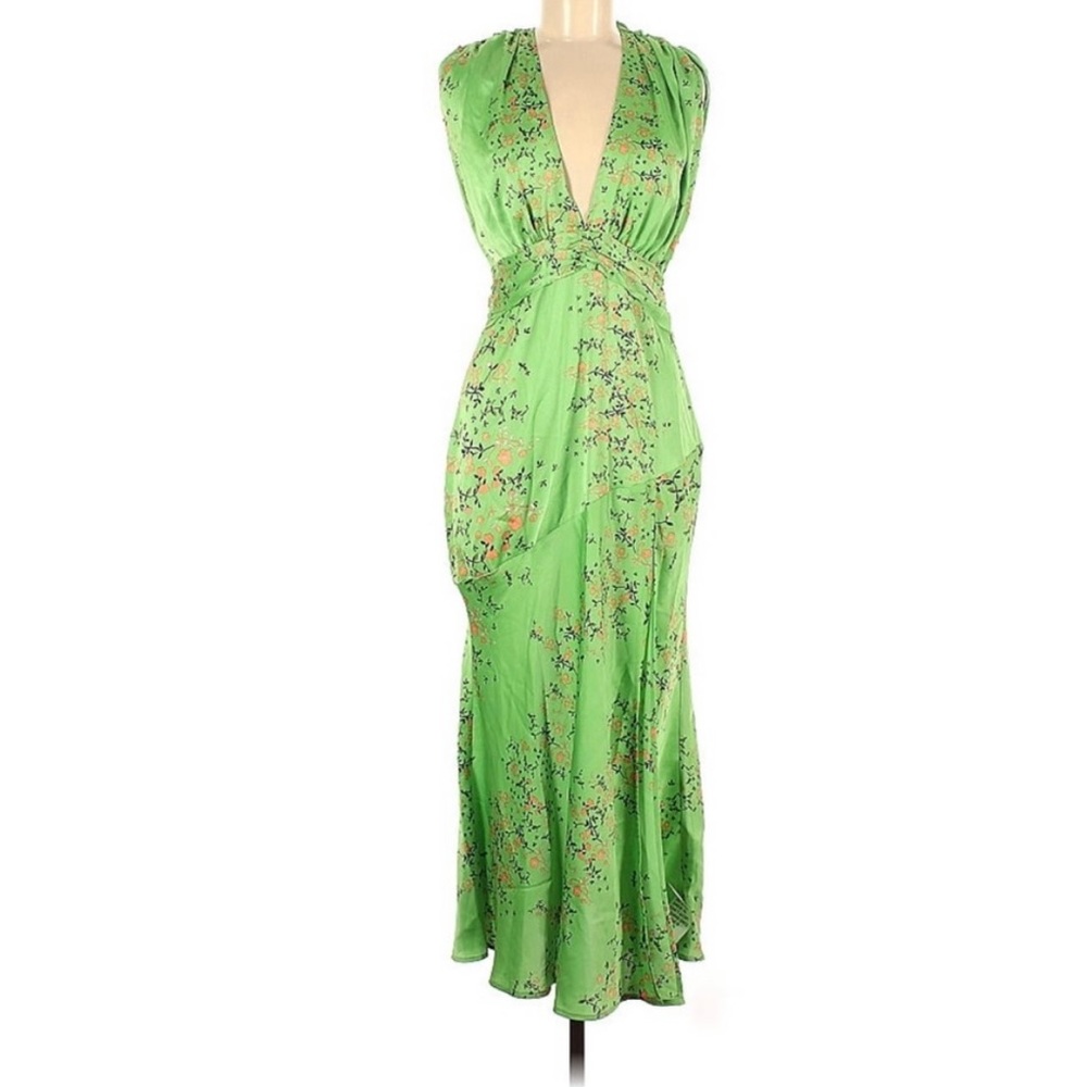 NWOT Green floral cocktail dress